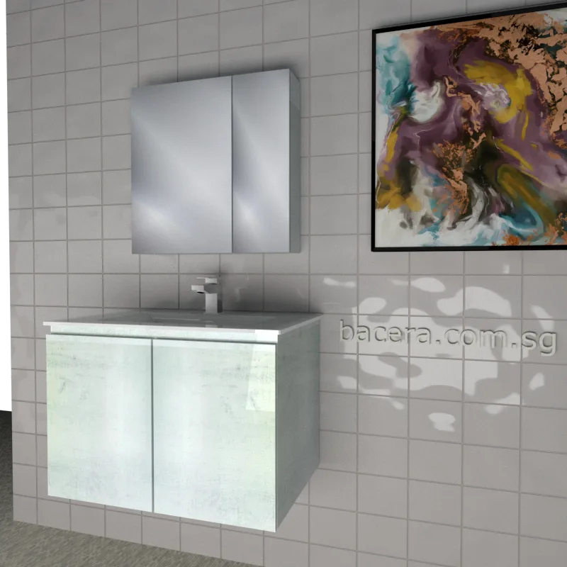 DUSCHE PVC Cabinet 2007103WW Wood White with Insert Basin 1003103