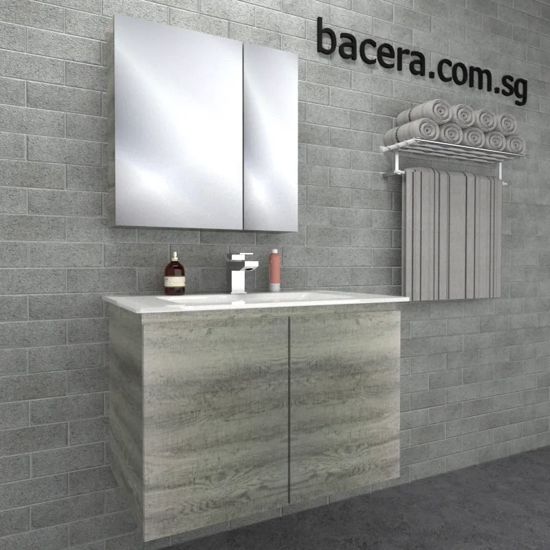DUSCHE PVC Grey Liner Cabinet 2006103GL with Insert Basin 1003102