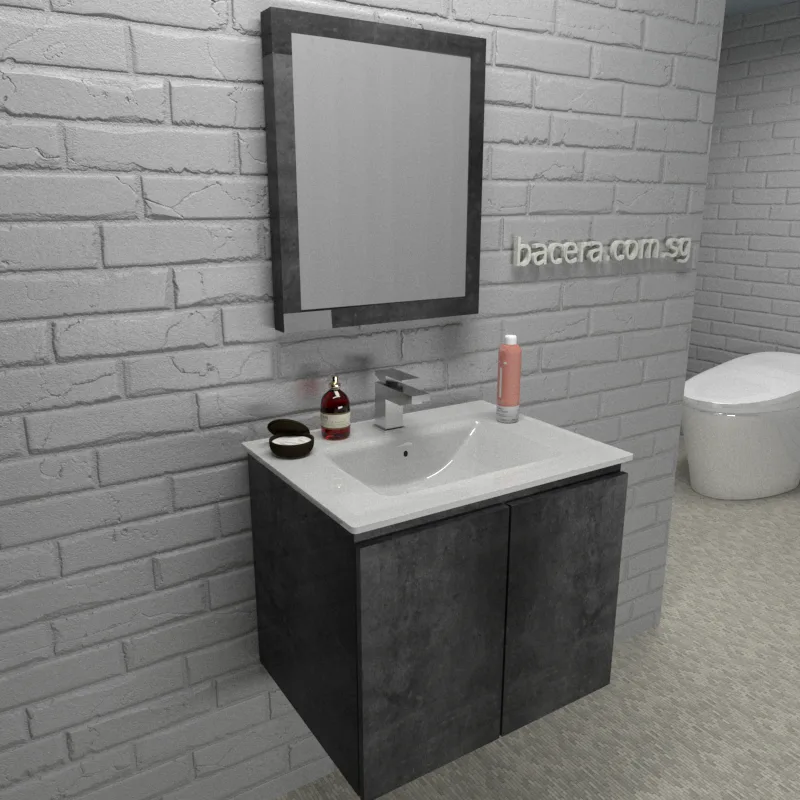 DUSCHE PVC Marble Grey Basin Cabinet 2006103MG with Insert Basin 1003102 (optional Mirror Cabinet or Mirror)