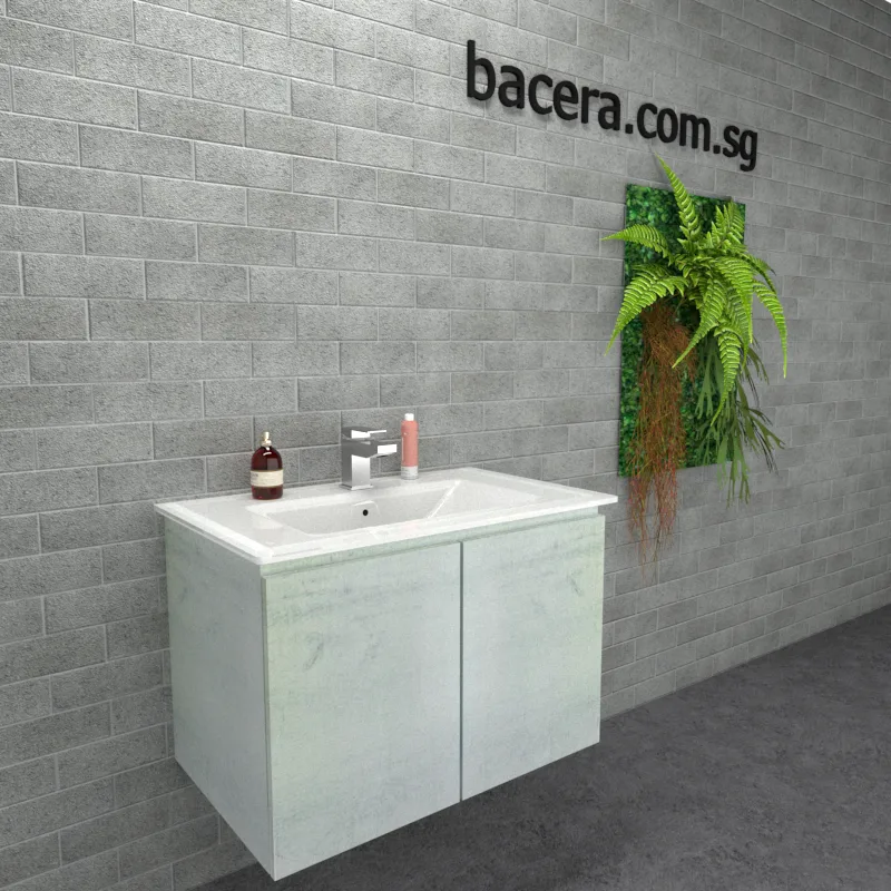 DUSCHE PVC Wood White Cabinet 2006103WW with Insert Basin 1003102