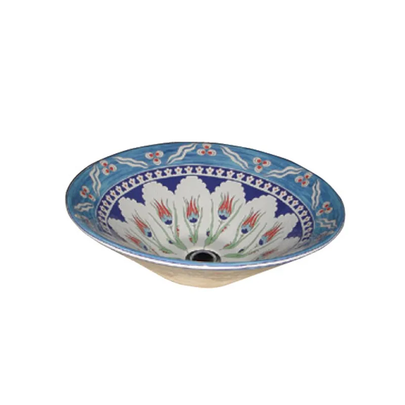 ECE7704 Ottoman Blue Ceramic Basin