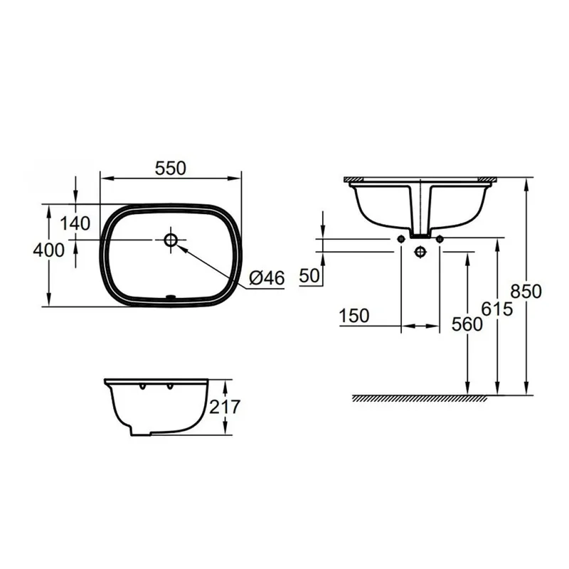 Grohe 101022SH00 EuroSmart Under-Counter Wash Basin