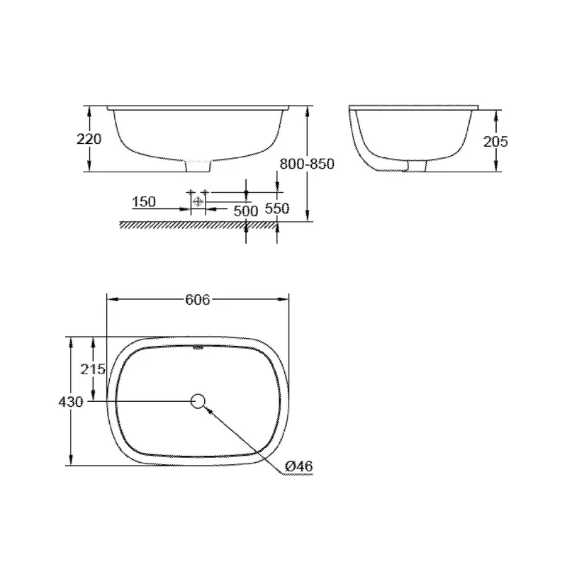 Grohe 39125001 EUROSMART Ceramic Under-Counter Wash Basin