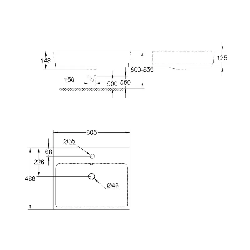 Grohe 39231000 EUROCUBE Ceramic Wash Basin