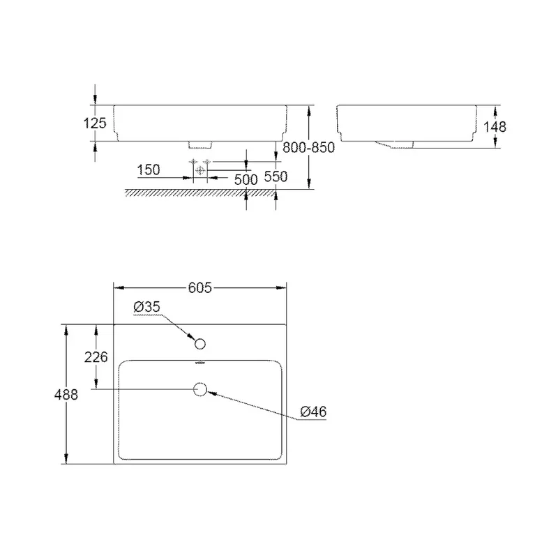 Grohe 39234000 EUROCUBE Ceramic Wash Basin