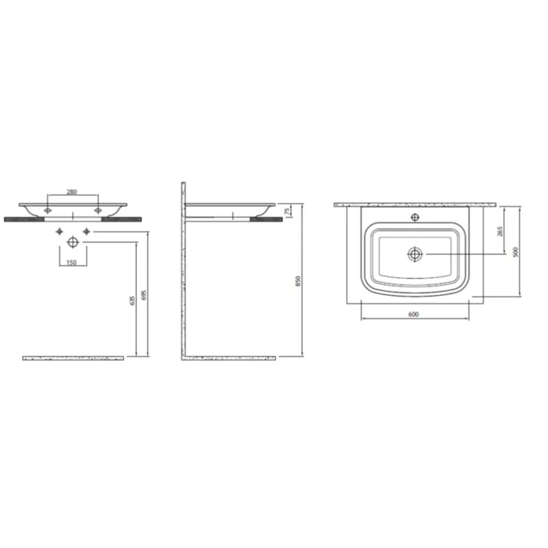 Kale Bond 60 Ceramic Wash Basin