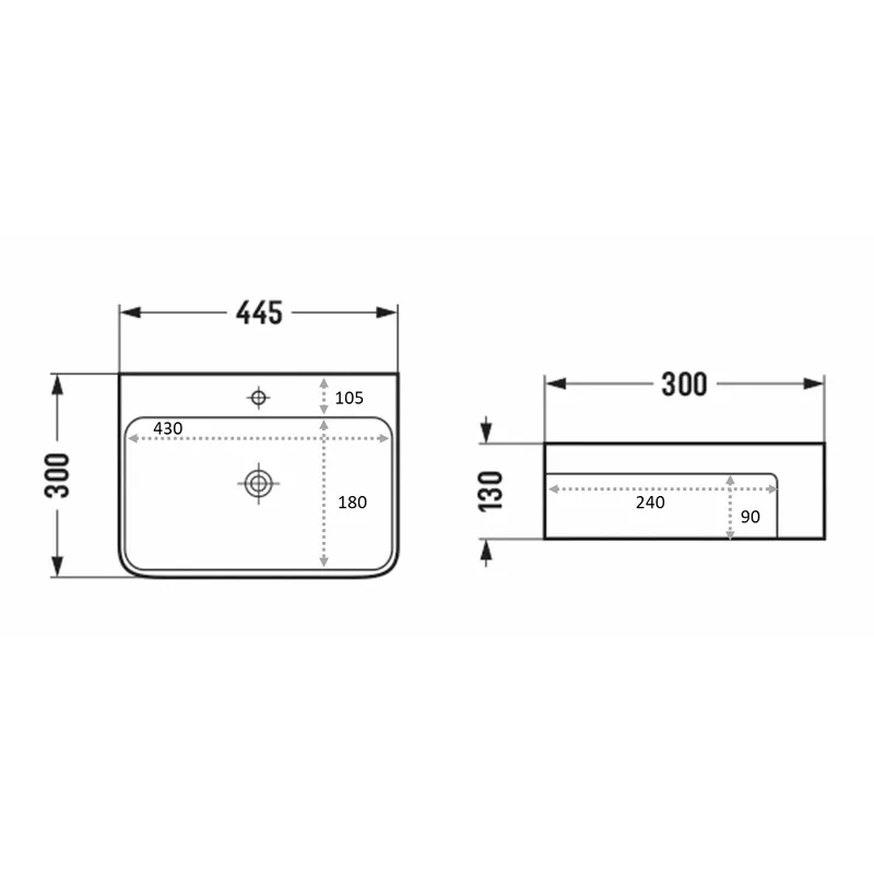 PT7504 Small Semi-Recess Basin