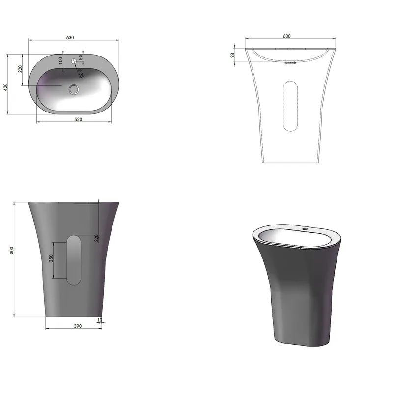 PW02 Free Standing Basin