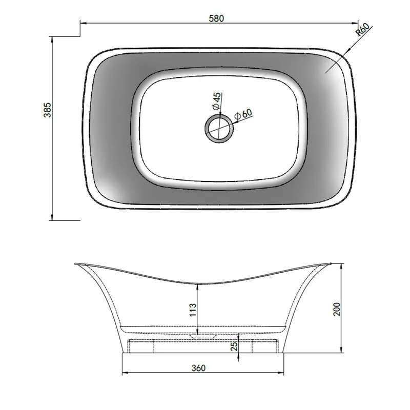 PW10N Counter Top Basin