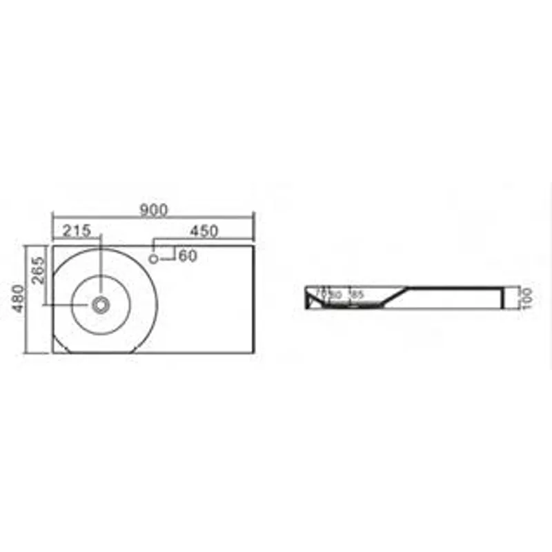 PW13-E Wall-Hung Basin