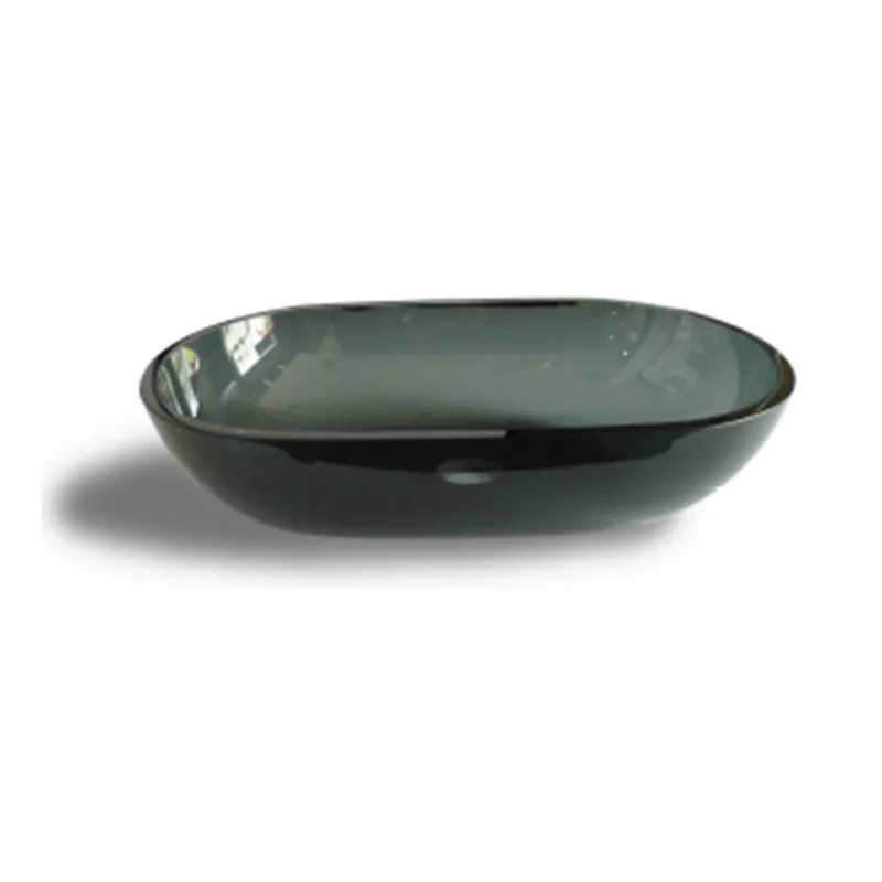 S65TB Oval Glass Basin · Transparent Black