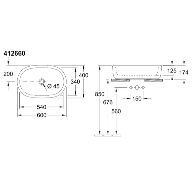 Villeroy & Boch 41266001 Over-Counter Basin
