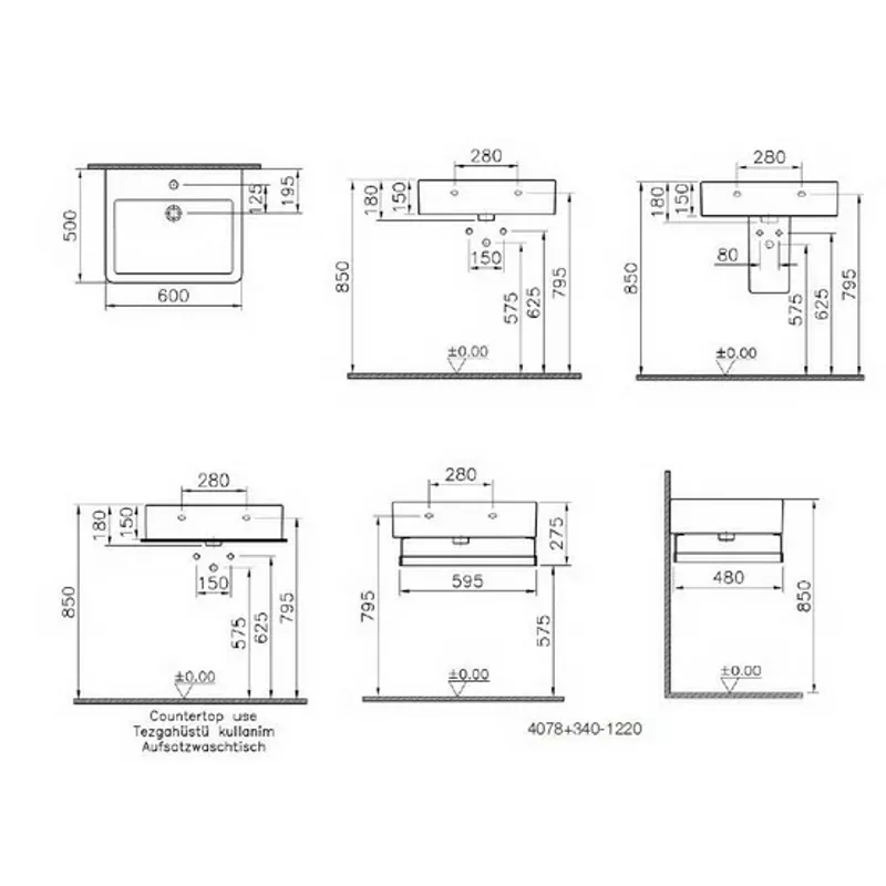 Vitra 4078B Nouvella Wall-Hung Basin