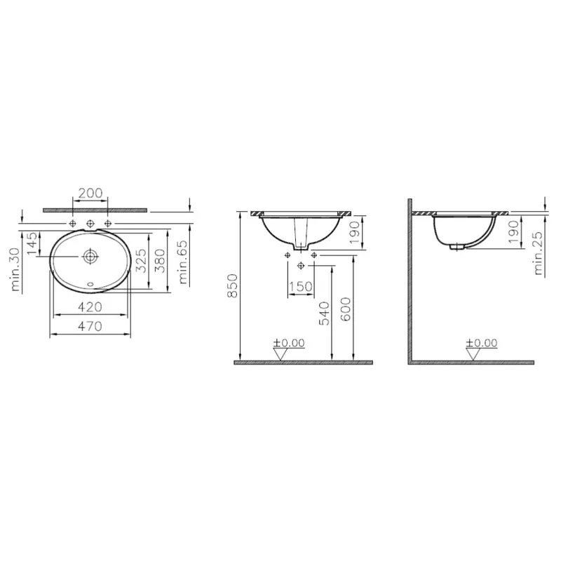 Vitra 6039B Oval Undercounter Basin