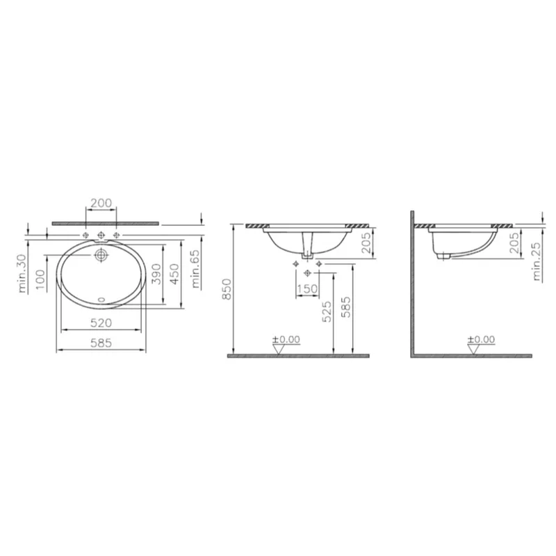 Vitra 6069B Oval Undercounter Basin