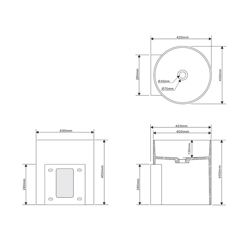Z2013 Solid Surface Pedestal Basin