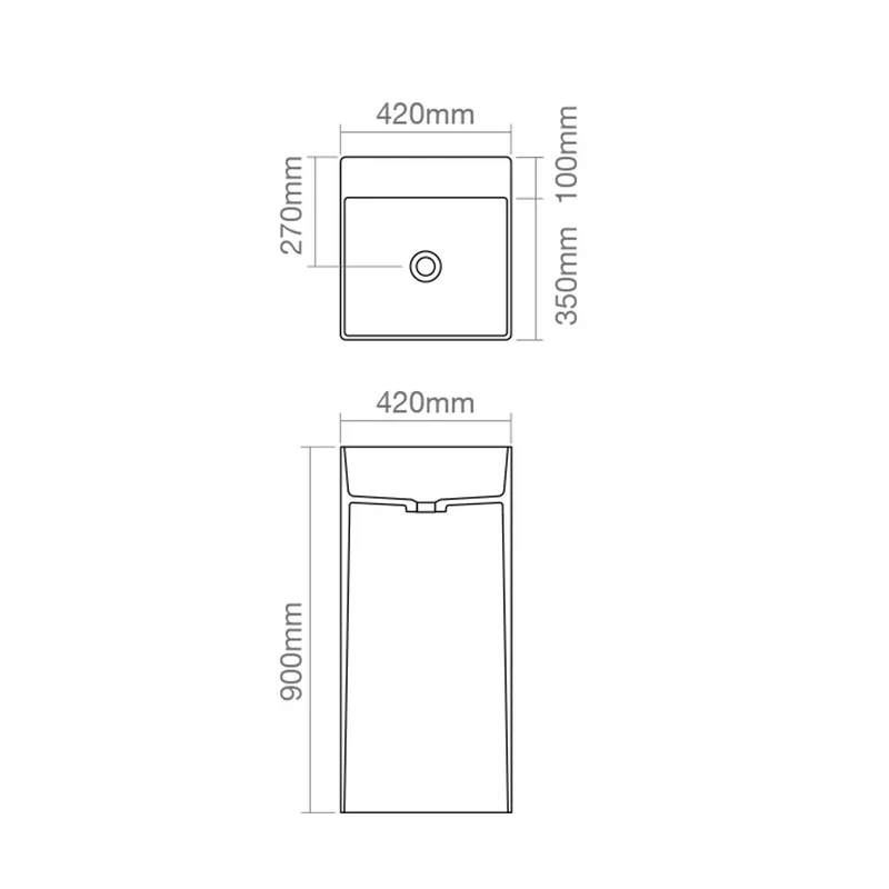 Z2019 Solid Surface Freestanding Basin