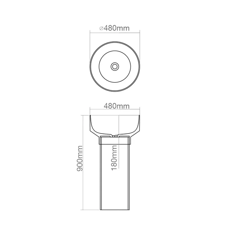 Z2023 Solid Surface Freestanding Basin