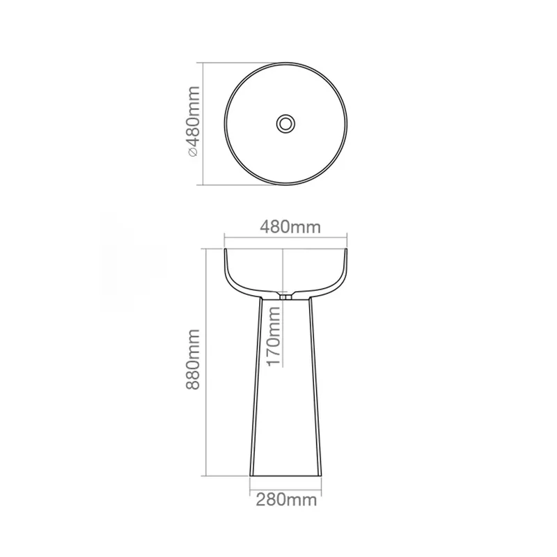 Z2027 Solid Surface Freestanding Basin