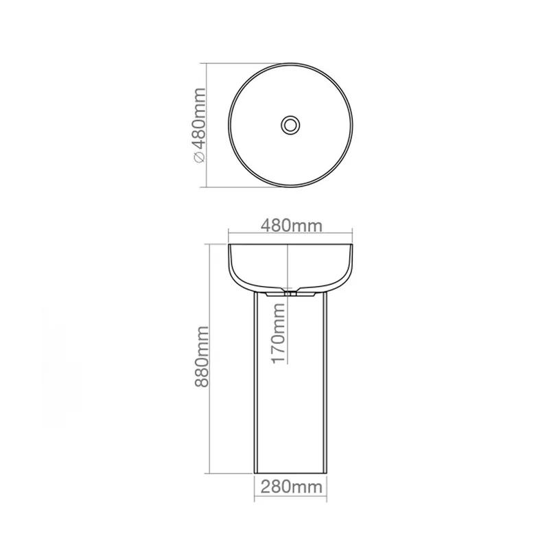 Z2028 Solid Surface Freestanding Basin