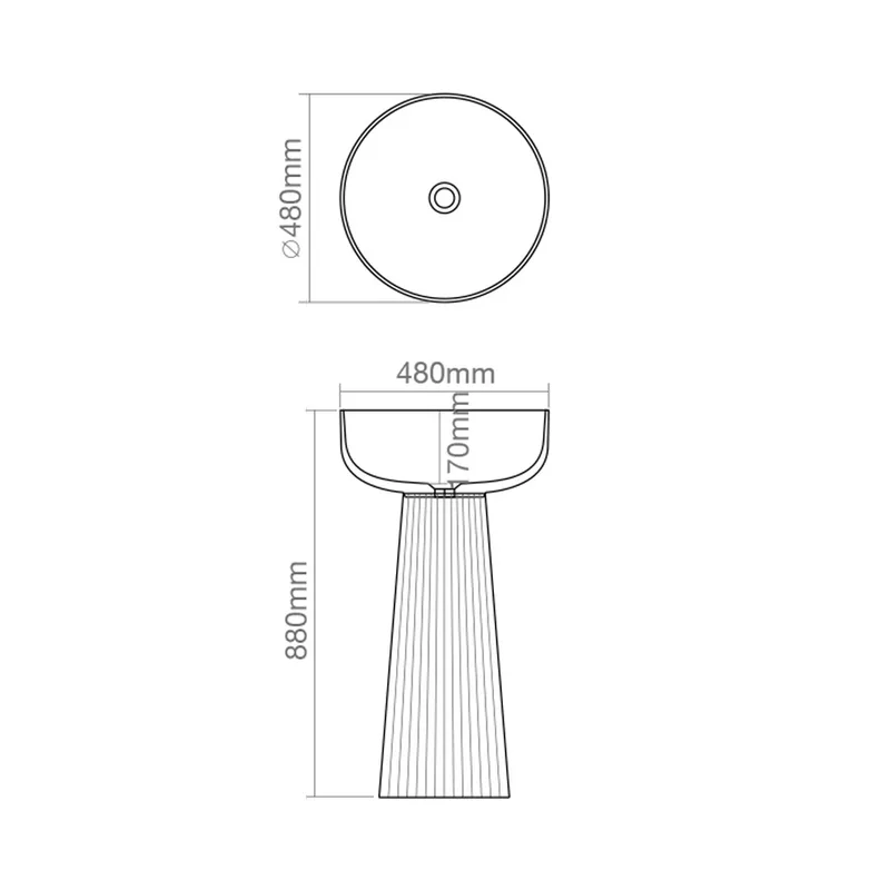 Z2032 Solid Surface Freestanding Basin