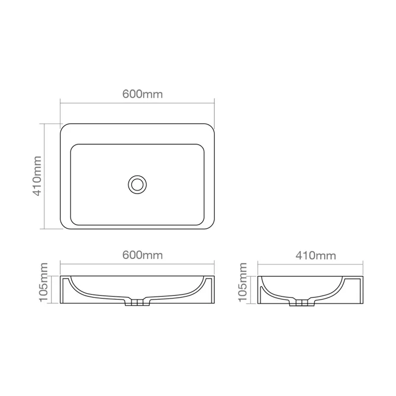 Z9025 Solid Surface Countertop Basin