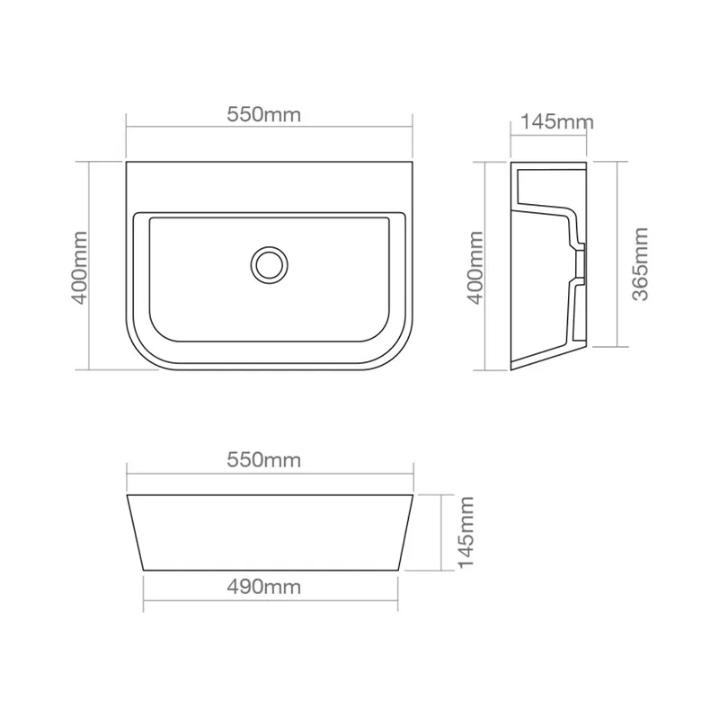 Z9031 Solid Surface Countertop Basin