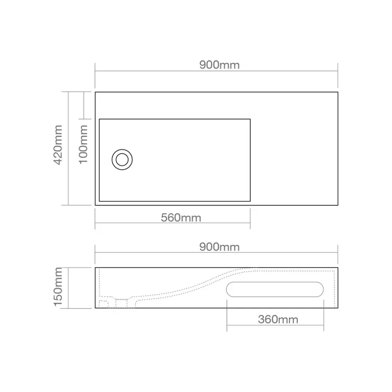 Z9064 Solid Surface Countertop Basin