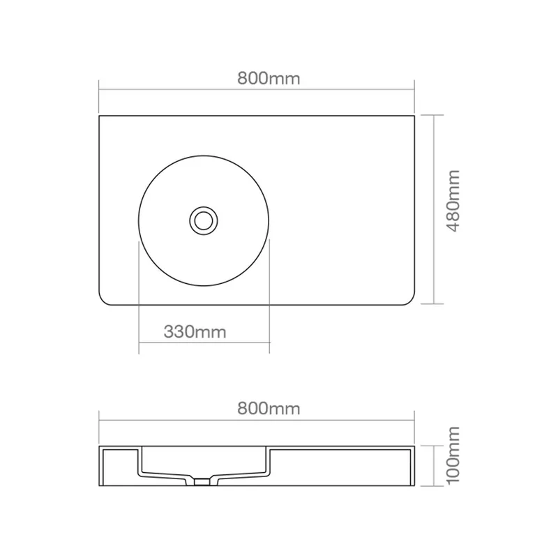 Z9080 Solid Surface Countertop Basin