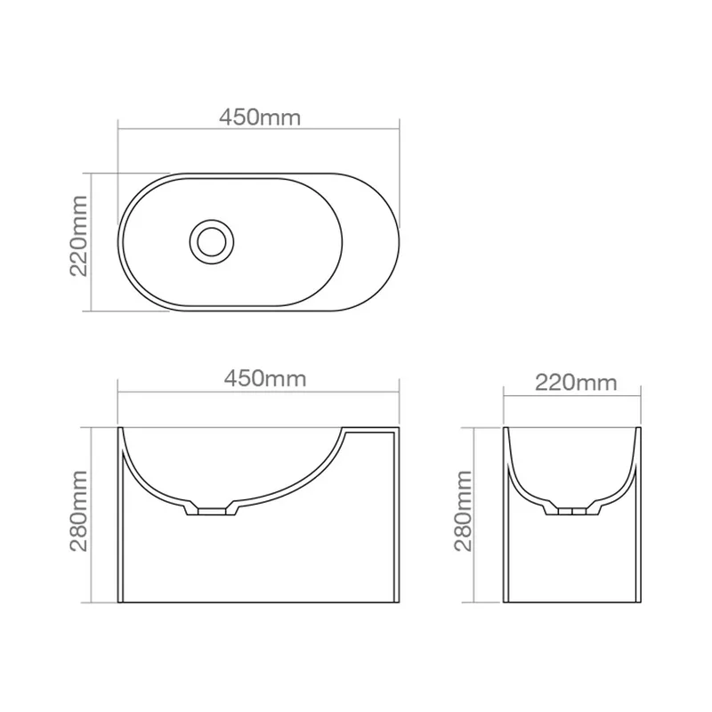 Z9095 Solid Surface Countertop Basin