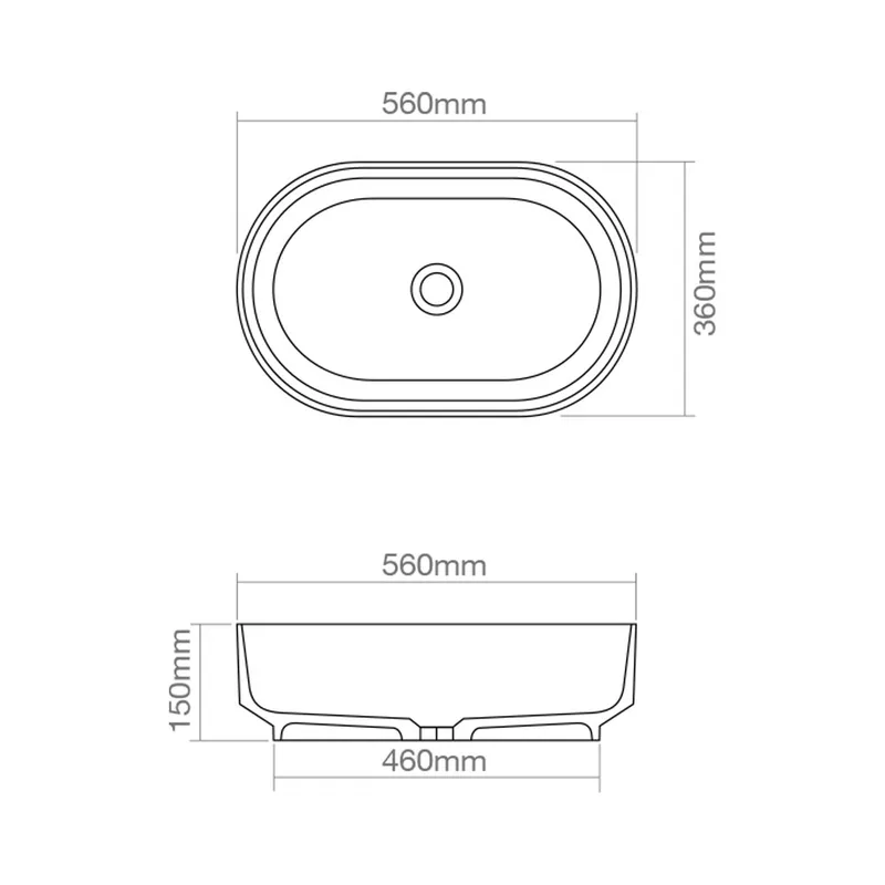 Z9097 Solid Surface Countertop Basin