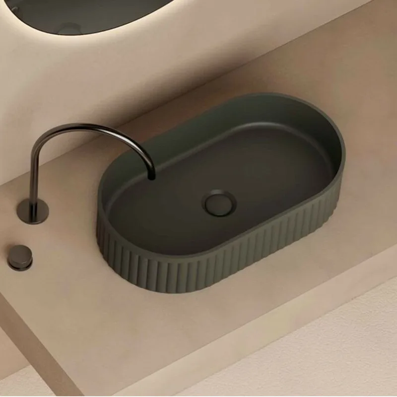 Z9804 Solid Surface Basin Blackish Green