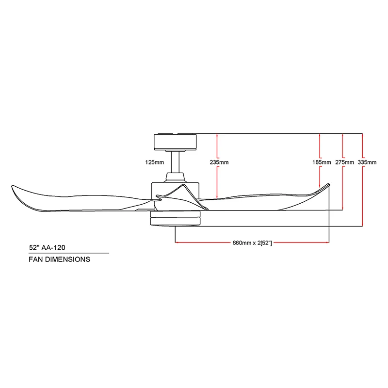 Aeroair AA-120 M/WH-L-OAK Ceiling Fan (Wood)
