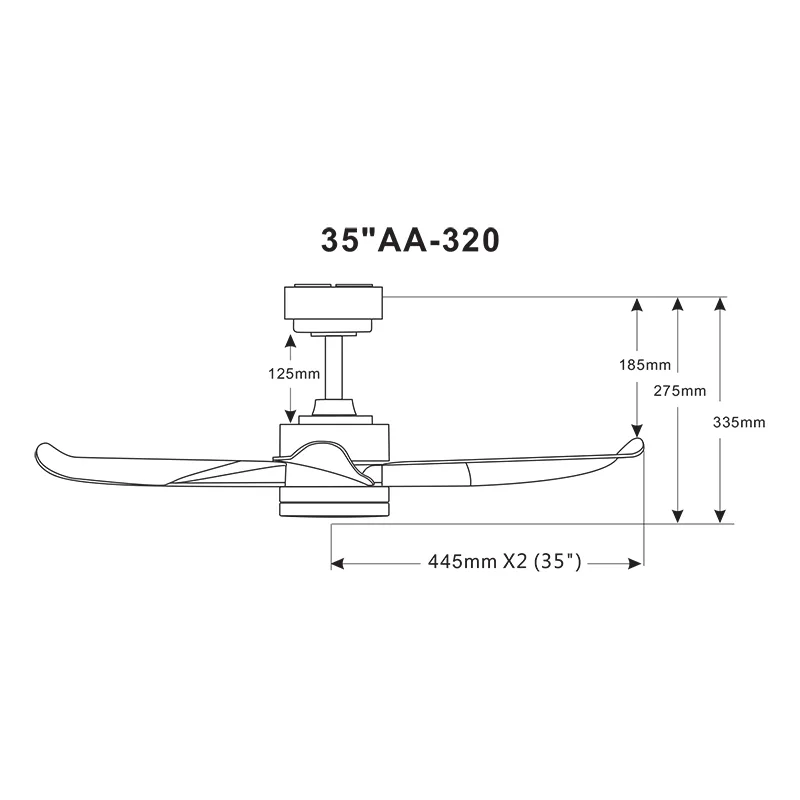 Aeroair AA-320 DIM M/WH Ceiling Fan (Latte Wood)