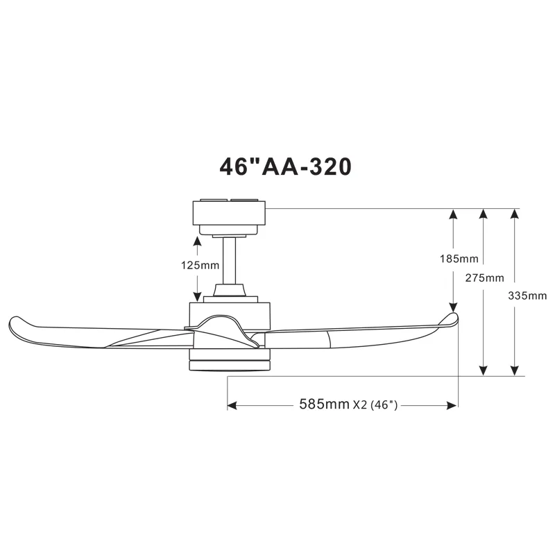 Aeroair AA-320 DIM M/WH Ceiling Fan (Latte Wood)