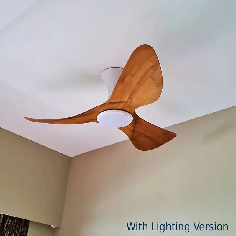 Alaska Burah 43" DC Ceiling Fan (Black / Parquet Wood)