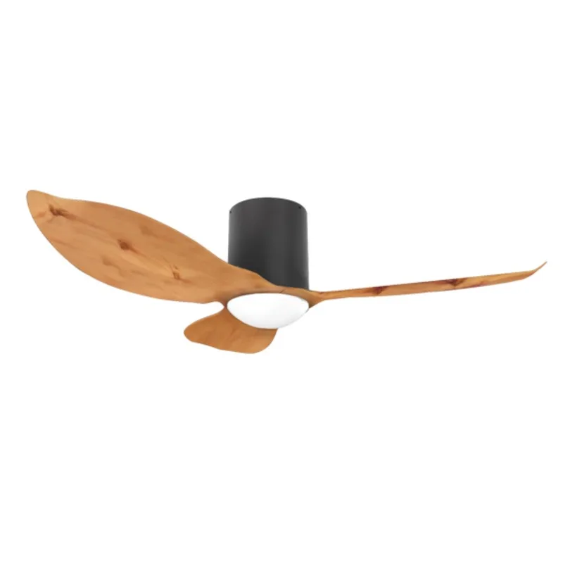 Alaska Fern Ceiling Fan (Black Motor, Dark Oak Blades)