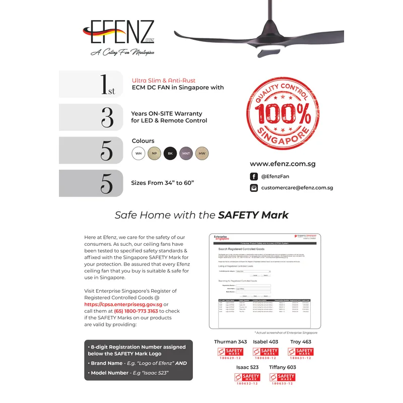 Efenz Tiffany Ceiling Fan (Midnight Titanium)
