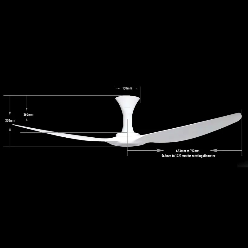 Point One Typhoon VSPEC-IV RS Ceiling Fan (Carbon Black Casing, Cherry Wood Blade)