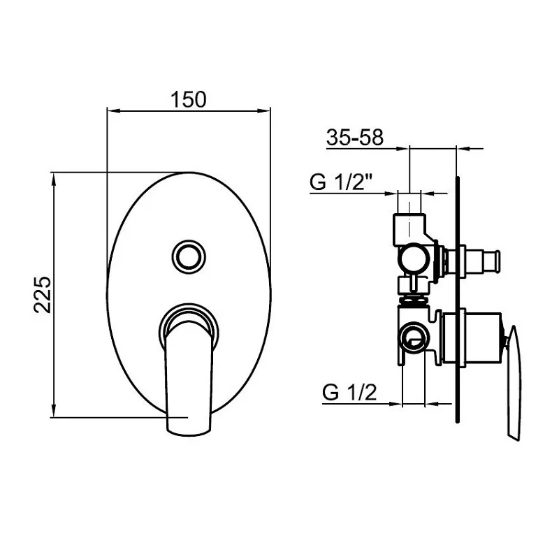 Bacera Concealed Bath & Shower Mixer (AI860101)