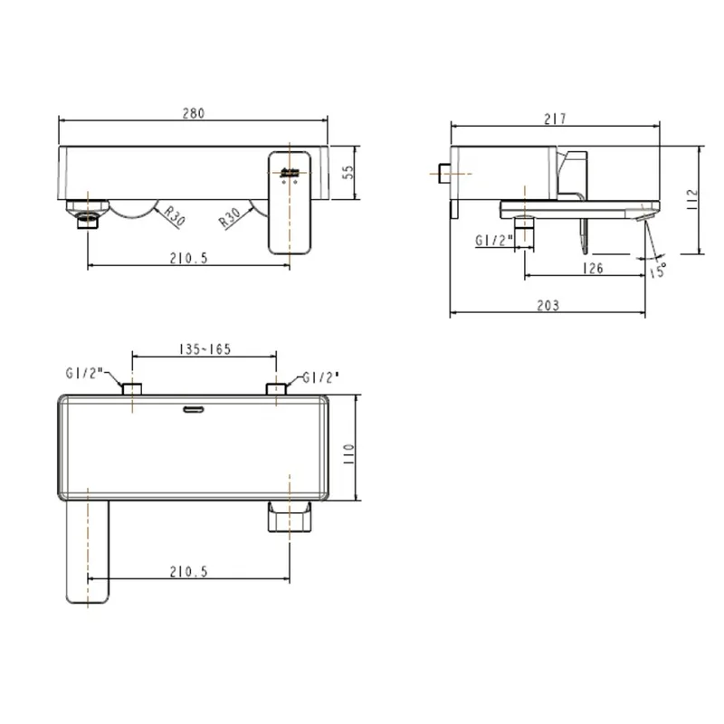 American Standard Acacia Evolution Exposed Bath and Shower Mixer FFAS1311