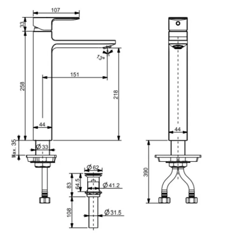 American Standard Acacia Evolution Extended Basin Mixer (FFAS1302)