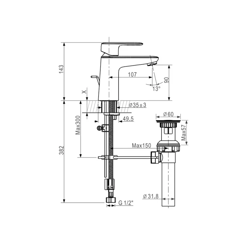 American Standard Loven Basin Mixer