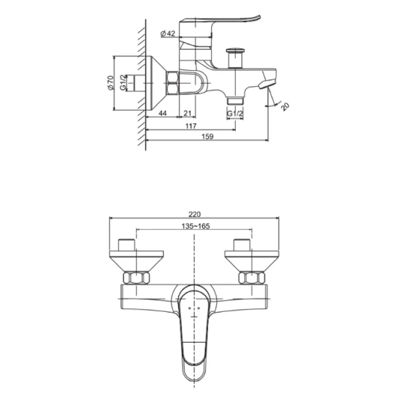 American Standard Neo Modern Bath & Shower Mixer (FFAS0711)