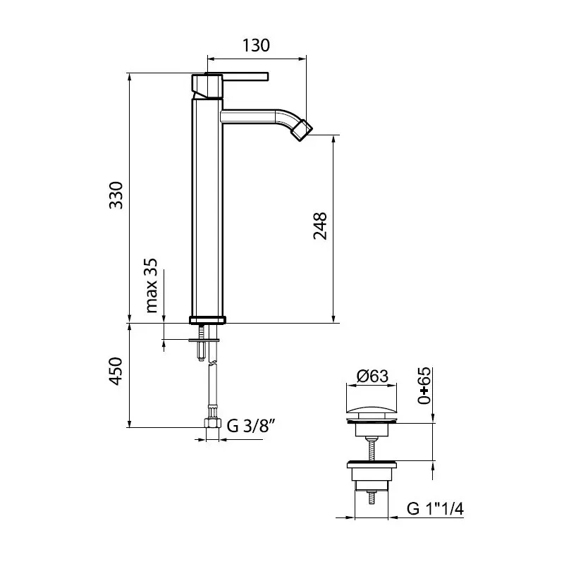 Tall Basin Mixer (AZ830401)