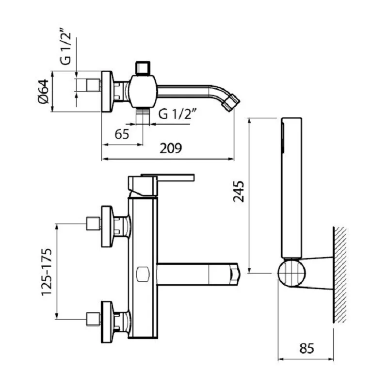 Bacera AZ850101 Bath & Shower Mixer