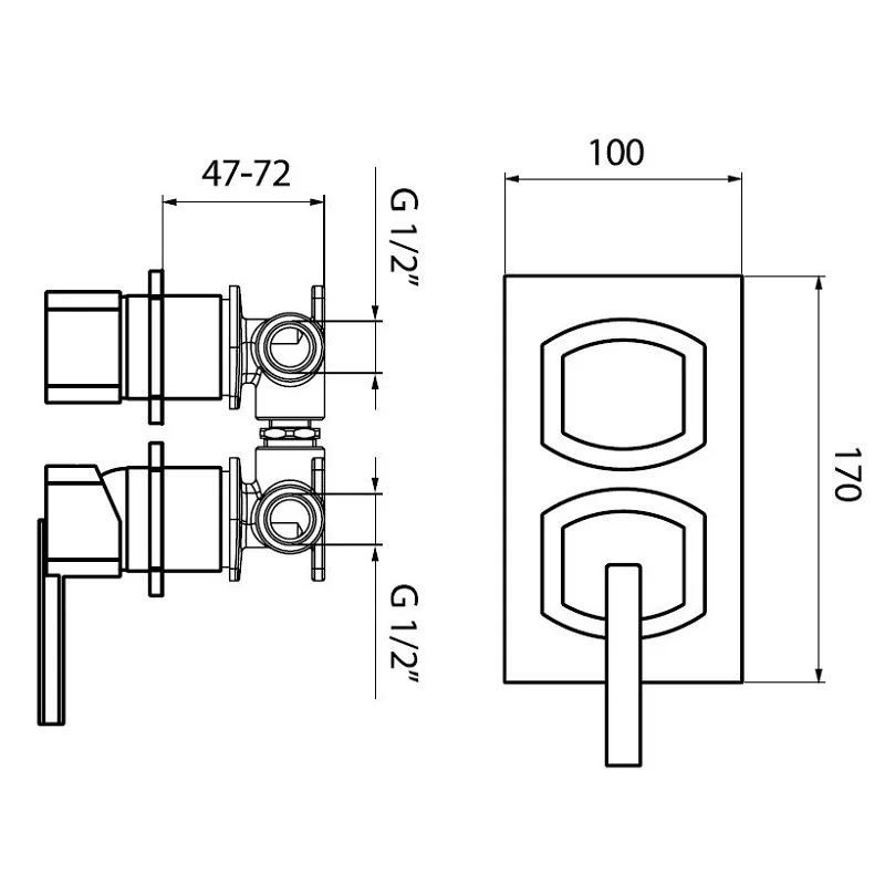 Bacera Concealed Bath & Shower Mixer (AZ860101)