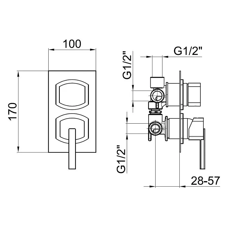 AZ880601 Concealed Shower Mixer