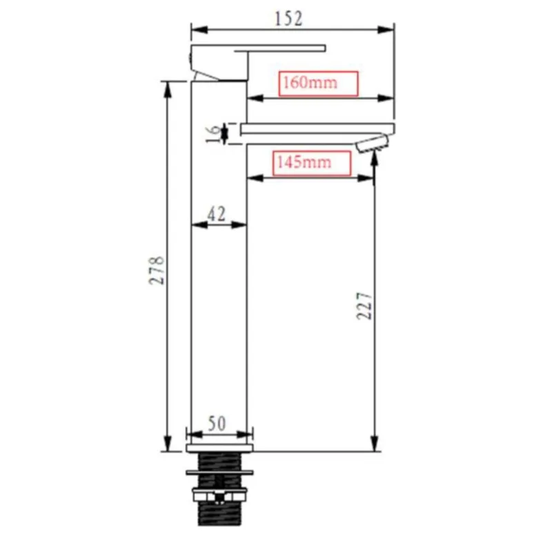 Boshsini Tall Basin Mixer (BS216BK)