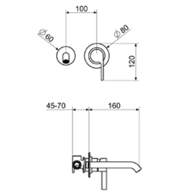 Bacera Concealed Basin Mixer (DR830606)